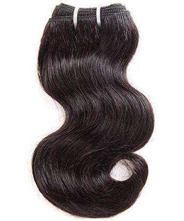 Tnice 8A Grade Brazilian Body Wave Hair Extensions - 100% Virgin Human Hair 50g 4 Bundle Set Natural Black 8 Inch - Buy Online on GoSupps.com