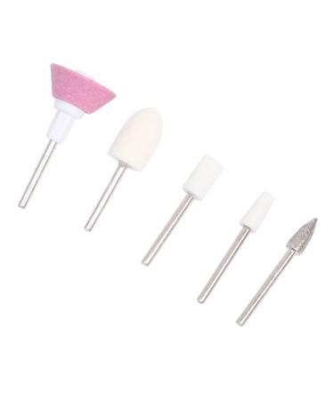 Mikinona 2 Boxes Nail Drill Kit Lip Gloss Kit Nail Art Tools Nail Grinding Head Nail Polisher Kit Nail Bit Nail Cleaning Kit Pedicure Tools Para U as Alloy To Rotate White Electric Nail