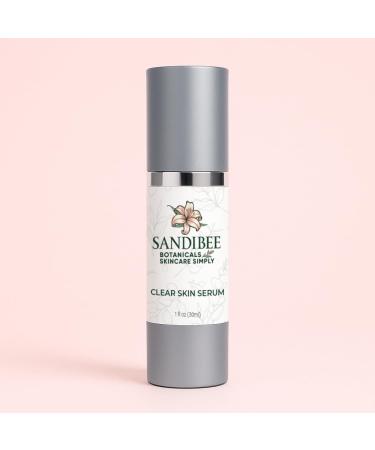 SANDIBEE Botanicals Clear Skin Serum Natural Clarifying Face Treatment with Niacinamide and Willow Bark for All Skin Types 1 fl oz (30ml) - Buy Online on GoSupps.com