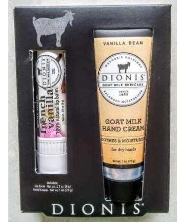 Dionis Goat Milk Skincare Gift Set | French Vanilla Lip Balm & Vanilla Bean Hand Cream | Perfect Gift for Skincare Lovers | International Shipping Available - Buy Online on GoSupps.com