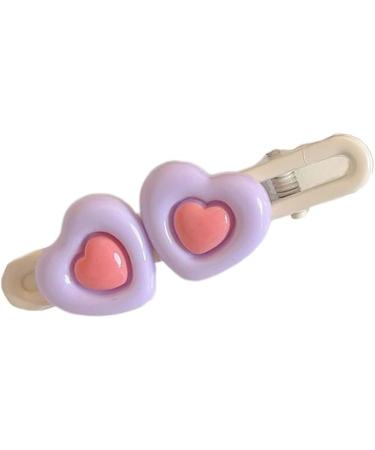 Bangs Hair Clip for Hot Girls Two Heart Shape Hair Barrettes Candy Color Ponytail Hair Barrettes for Teens Girls - Buy Online on GoSupps.com