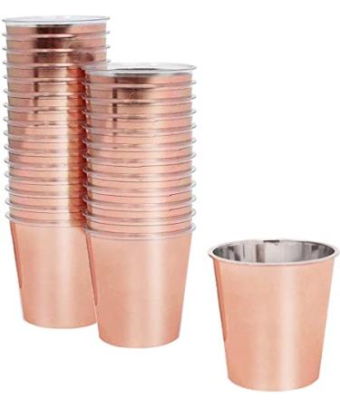 Just Artifacts 1oz Plastic Shot Glasses (120 pcs, Rose Gold) Rose Gold Solid 120 Count (Pack of 1)