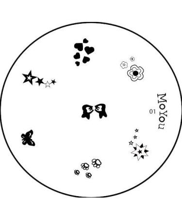 Original MoYou Nail Art Image Stamp Plate Number 01 Manicure Design