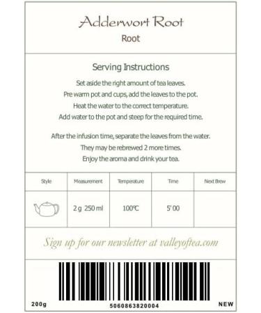 Adderwort Root Herbal Tea - Bistort Roots/Snakeweed 200g - Buy Online on GoSupps.com