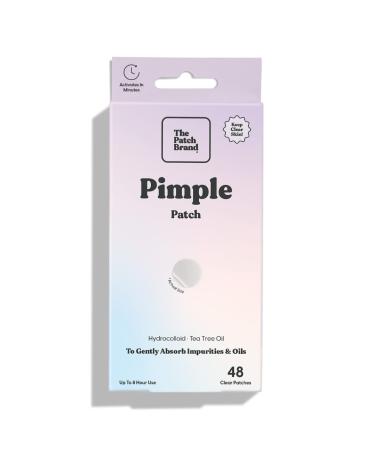 New! The Patch Brand Pimple Patches for Face  Hydrocolloid Acne Patches  Made with Tea Tree Oil  Acne Spot Treatment  Cover Zits and Blemishes  Spot Stickers for Face and Body (48 Patches)