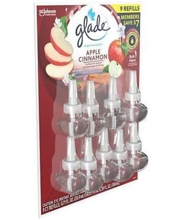 Glade PlugIns Apple Cinnamon Scented Oil Refill 9 ct. Pack - 6.39 fl. oz - Essential Oil Infused Wall Plug - Long Lasting Fragrance - Buy Online on GoSupps.com