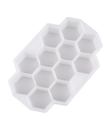 Zerodeko 2pcs 12 Silicone Molds Silicone Ice Cube Trays with Lid Cat Mug 12 Grids Ice Mold Ice Cubes Ice Box 13X9 CM White