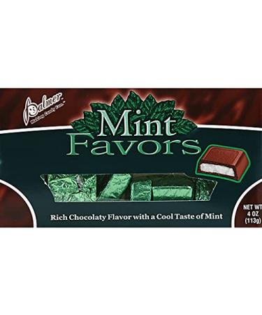 (1) 3.4 oz Box Palmer Mint Favors Rich Chocolaty with a Cool Taste of Mint 10 Pieces