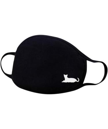 Cartoon Cat Black Cotton Bandanas Face Mouth Cover Face Buff Headwear Reusable and Washable Anti-Pollution Dustproof Facial Protection Balaclava Tube caps Multifunctional Headwear - Buy Online on GoSupps.com