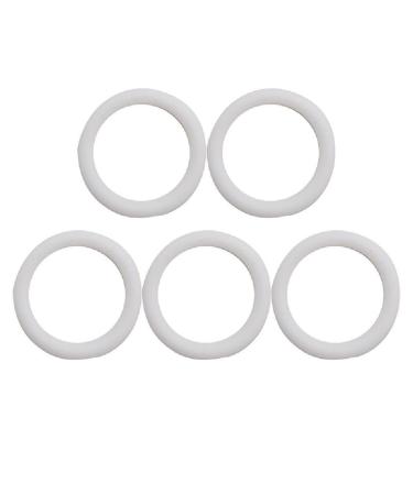 5pcs Rubber Circle Pacifier Clip Silicone Baby Pacifier Holder Clip Adapter Baby Teether Pacifier Holder Toddler White