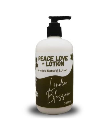 Peace Love + Lotion Linden Blossom Scented Natural Body Lotion 12 Oz