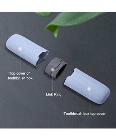 QWAMBVZE Travel Toothbrush Case & Toothpaste Holder - Stretchable Anti-Bacterial Adjustable Container in Blue - Buy Online on GoSupps.com