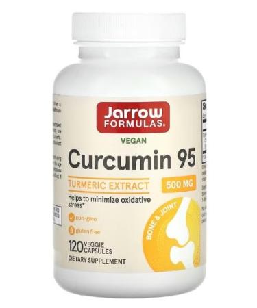 Jarrow Formulas Curcumin 95 500mg - 120 Vegetarian Vcaps - Powerful Antioxidant & Anti-Inflammatory Support for Optimal Health & Wellness