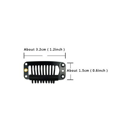 24pcs 32mm Black Metal Wig Clips for Hair Extensions - Wig Snap Clips for Hairpieces - Buy Online on GoSupps.com