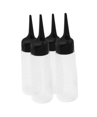 4 pi ces Bouteilles Applicatrices Transparentes pour Coloration et Shampooing Lot de Flacons Squeeze avec Embout Inclin pour Salon de Coiffure Contr le Du D bit et R sistance