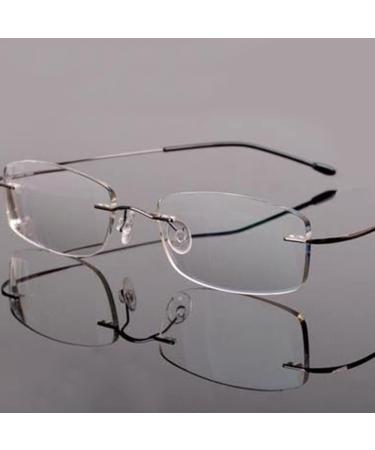 Buli 1.00 Titan Reading Glasses - Ultra-Light Invisible Computer Glasses for Men - Silver +2.0 - Buy Online on GoSupps.com