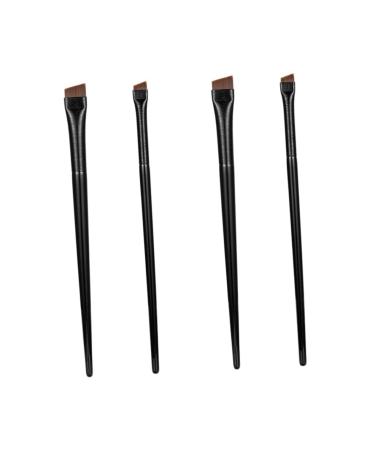 Healeved 6 Sets Eyeliner Brush Makeup Brush Multi Function Eyebrow Brush Ear Wood Black