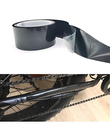 TURBOOST Bike Frame Protection Tape Sticker Vinyl Wrap Skin, MTB Paint Chainstay Chain Guard Corner Protector Film, Carbon Filter Pattern, 3m (120) Length, Various Width Option 3.0 Centimeters