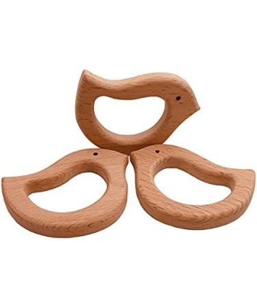Wendysun 10pcs Cartoon Wood Teether Natural Animal Pigeon Shape Baby Teething Toy - Buy Online on GoSupps.com