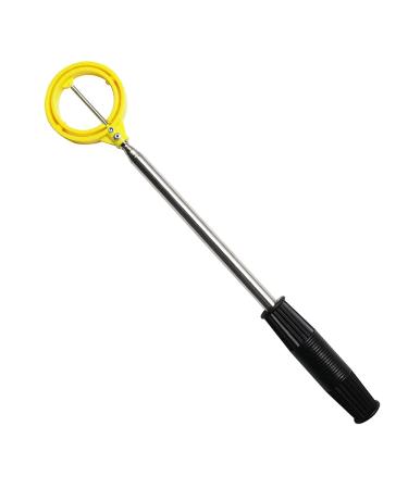PINMEI Golf Ball Retriever Or Pick Up Tool with Automatic Extendable, Stainless for Water Bush White Yellow 2 Colors Gift for Golfer