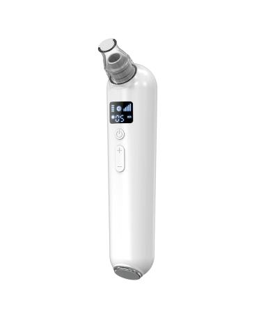 Blackhead Removal Pore Cleaner  Blackhead Remover Electric Acne Whitehead Extractor Tool - 5 Suction  5 Probes  USB Rechargeable Blackhead Extractor Kit for Men and Women (White)