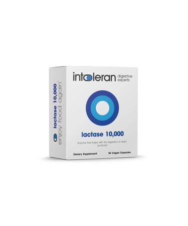Intoleran Lactase 10,000 for Lactose Intolerance, Lactase Enzyme Helping with The Digestion of Dairy Products - 36 Vegan Capsules