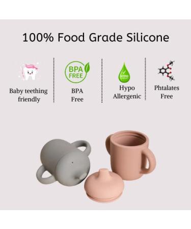 Moguda Silicone Sippy Cup Training for Baby | Spill Proof Soft Spout Lid | Easy Grip Handles | Unbreakable Design | 5oz Capacity | Ideal for 6-12 months | Silikong Non-Slip No-Spill Drinking Solution - Buy Online on GoSupps.com