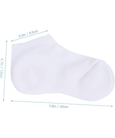 Housoutil 1 Pair Protective Socks Cracked Spa Socks Moisturizing Treatment Socks Gel Socks for Cracked Feet Silicone Heel Socks Womens Socks Sebs Foot Miss White Nursing Socks 20X12cm - Buy Online on GoSupps.com