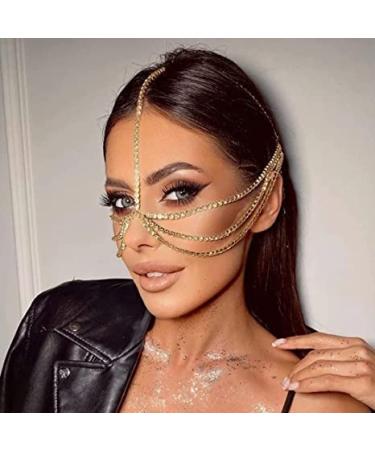 Aularso Rhinestone Layered Head Jewelry for Women and Girls - Gold Head Chain for Wedding and Parties - Buy Online on GoSupps.com