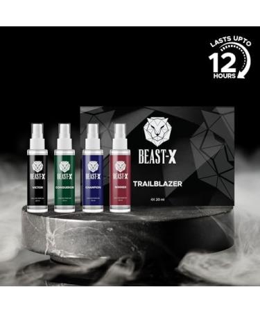 thakor craft BEAST - X Trailblazer Perfume Gift Set (Victor + Conqueror + Champion + Winner) | Long Lasting Men's Perfume Combo Pack Travel Set (4x20ml) 80ml - Buy Online on GoSupps.com