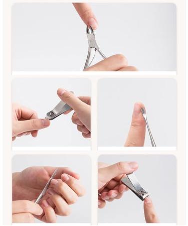 Double Nail Clippers Set Multifunctional Manicure Kit Stainless Steel Pedicure Pliers Nail Cutter for Foot Fingernail Include Tweezers Cuticle Remover(Purple) - Buy Online on GoSupps.com