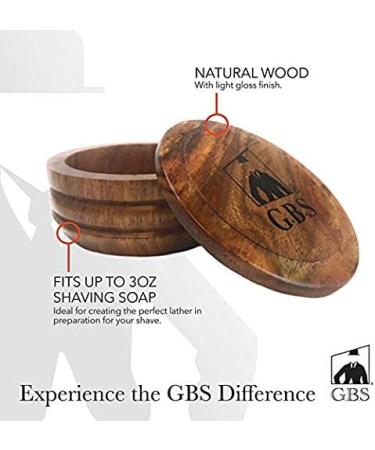 G.B.S Wood Shaving Mug/Bowl with Lid 3.5 Diameter - Shave Soap Clean with Cover | Enhance Your Wet Shave Experience - 100% Satisfaction Guaranteed - Buy Online on GoSupps.com