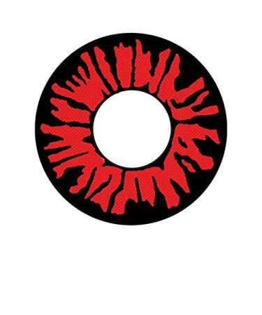 Matlens - Crazy fun motif cosplay colored contact lenses red red devil demon an -a78 2 lentils 1 contact lens container 1 care product 50ml