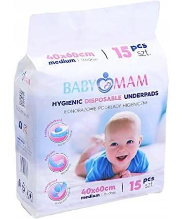 Baby Disposable Changing Mats - Waterproof 60x40cm Nappy Pads - 15 Sheets - Buy Online on GoSupps.com