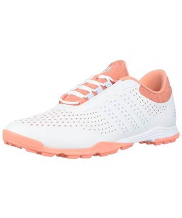 adidas Women's Adipure Sport Golf Shoe 9 White/Aero Blue/Chalk Coral