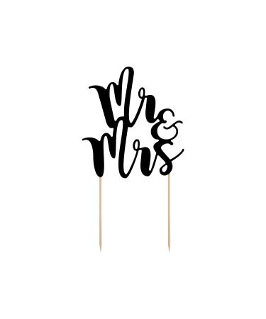 Cake Topper Mr & Mrs 25.5 cm x 1 Piece Cake Decoration Cake Topper Cake Topper Wedding Black