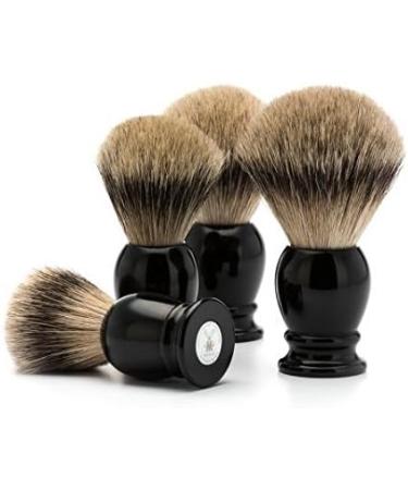 M HLE Classic Silvertip Badger Shaving Brush - Medium Black Precious Resin Handle - Handmade Luxury Shaving Tools for Men - Buy Online on GoSupps.com