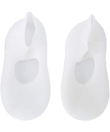 Silicone Socks for Cracked Feet - Moisturizing Protection Tool | Anti-Crack Care | Dry Skin Relief (M-White) - Buy Online on GoSupps.com