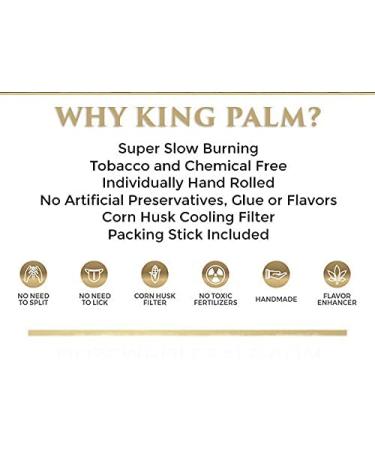 King Palm Mini Size Natural Pre Wrap Palm Leaf Cones - 25 Pack - Organic Prerolled Cones with Corn Husk Filter - Buy Online on GoSupps.com