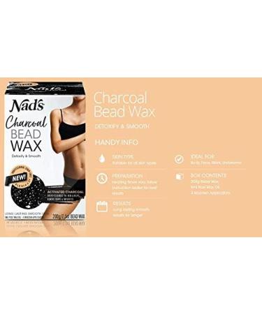 Nad's Hard Wax Beads Activated Charcoal Waxing Kit Hot Wax Beads Hair Removal for Women No Strips Needed 200g - Buy Online on GoSupps.com