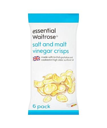 Essential Waitrose Lot de 6 croustillants au sel et au vinaigre 25 g