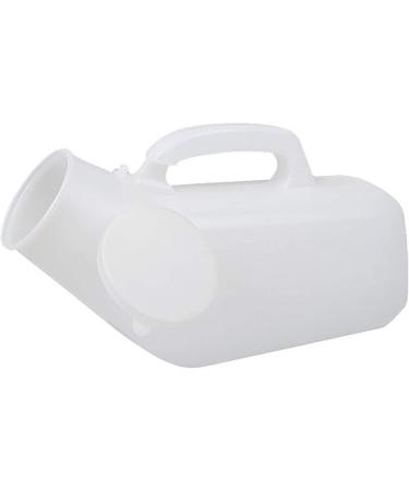 Potty Male Urinal Long Neck Incontinence Pee Bottle Clear Plastic 1200 Ml Spill Proof Device Portable Urinal Bottle Snap-On Lid