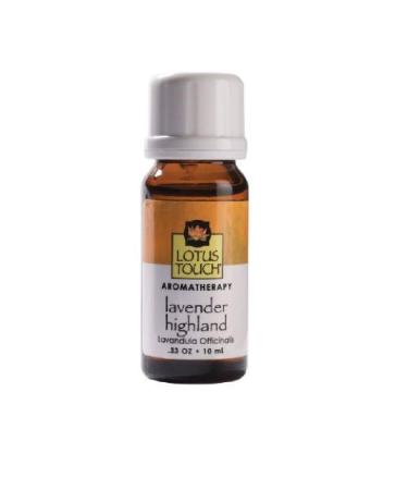 Lavender Highland Essential Oil by Lotus Touch 10 ml Bottle - 100% Pure Therapeutic Grade Single-Note Essential Oil for Aromatherapy - Fresh Floral Sweet Aroma - Triple Tested to Ensure Purity