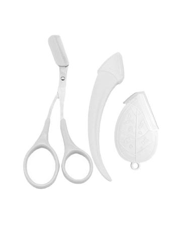Eyebrow trim eyebrow face razor for women professional eyebrow scissors comb brow trimmer scrimmer with n8b7 accessories white