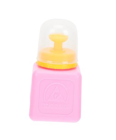 Healeved 1pc Squeeze Bottle Nail Pump Storage Bottle Refillable Nail Polish Bottle Nail Polish Press Bottle Manicure Bottle Nail Alcohol Shampoo Liquid Plastic Abs Water Pink 10x5.3cm Pink
