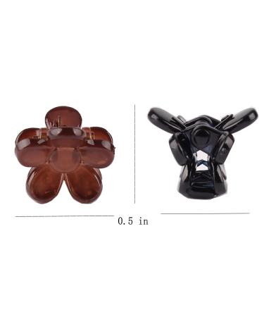 20 Count Mini Sun Flower Claw Hair Clips for Girls and Women - Black/Brown/Clear Plastic - Buy Online on GoSupps.com