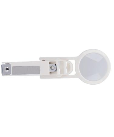 Stainless Steel Adjustable Nail Snap with Magnifying Glass for Seniors - Fingernail & Toenail Cutter Care (White) - Buy Online on GoSupps.com