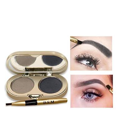 Eyebrow Powder Palette - Waterproof Non-Smudge Eye Brow Makeup Kit (Light Brown & Dark Brown) - Professional Cosmetics - Buy Online on GoSupps.com