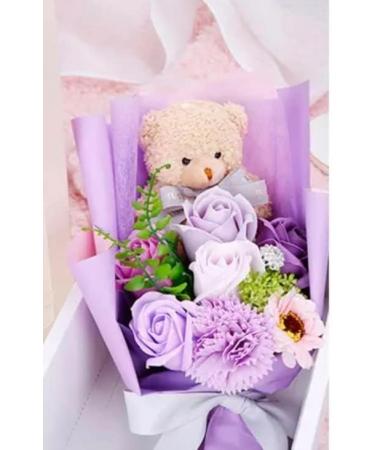 Scented Soap Rose Flower Bouquet - Perfect for Valentine's Day, Mother's Day, Party & Wedding Decoration | Purple Color - Buy Online on GoSupps.com