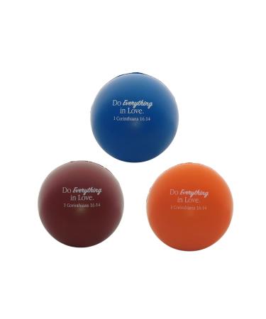Generic Biblical Motivational Stress Relief Balls for Adults and Kids Inscribed with Orange Blue